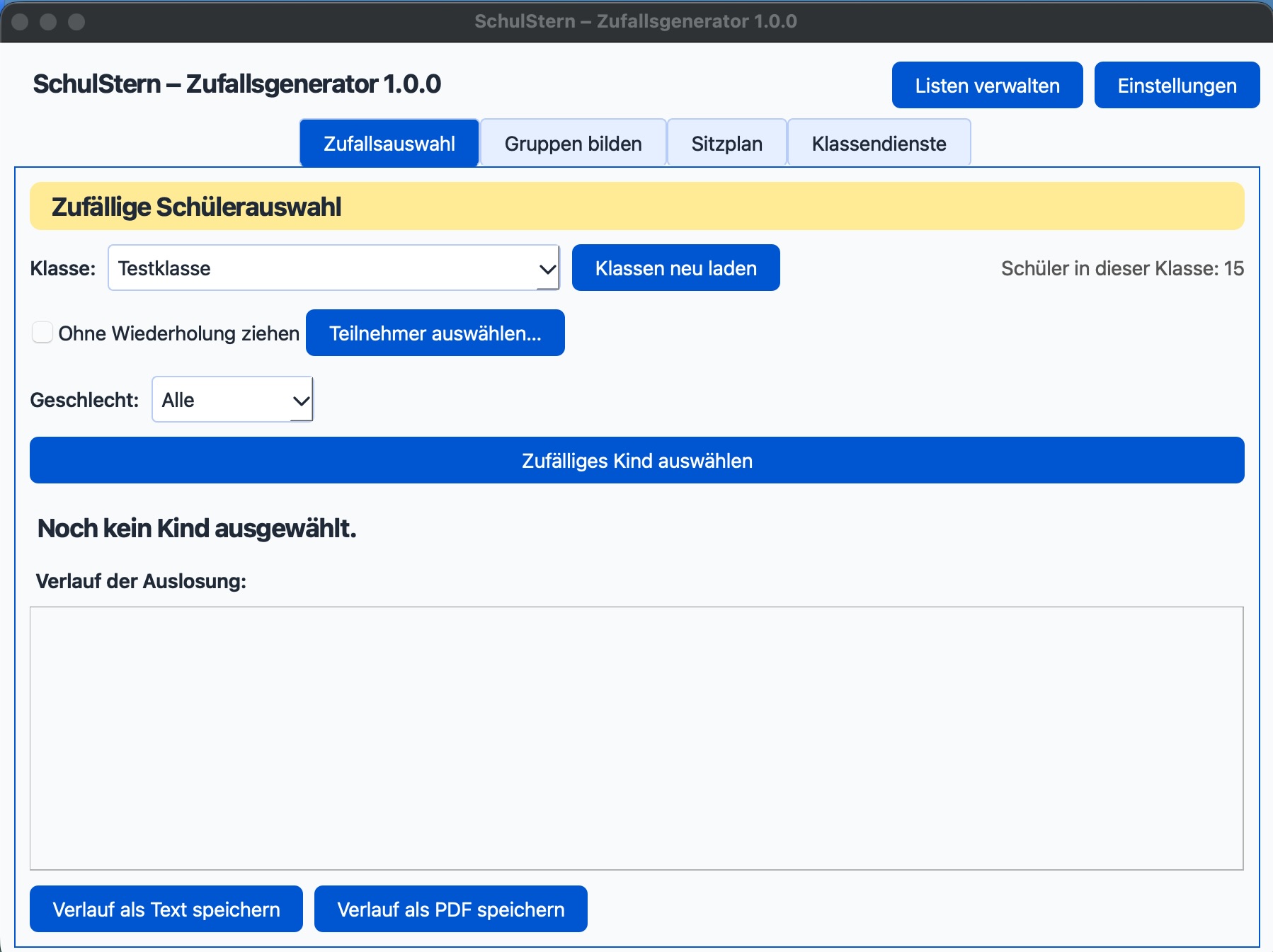 SchulStern Zufallsgenerator – Kinder ziehen